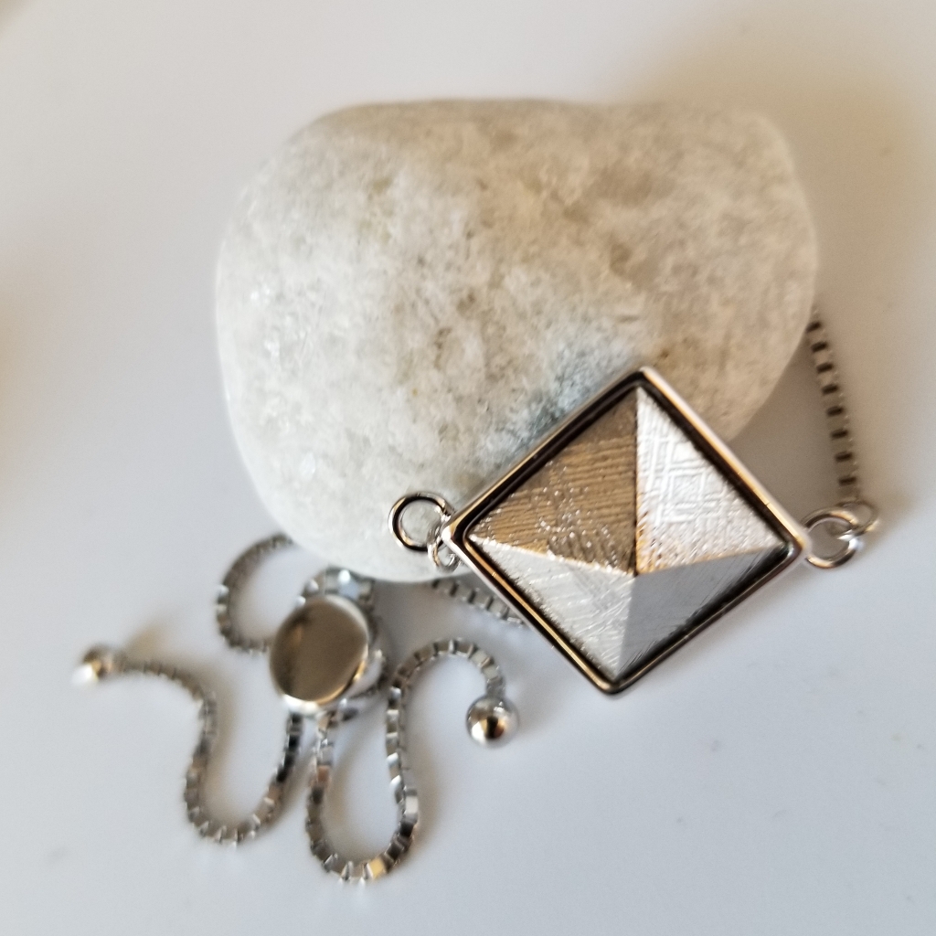 Meteorite Pyramid Bolo Bracelet